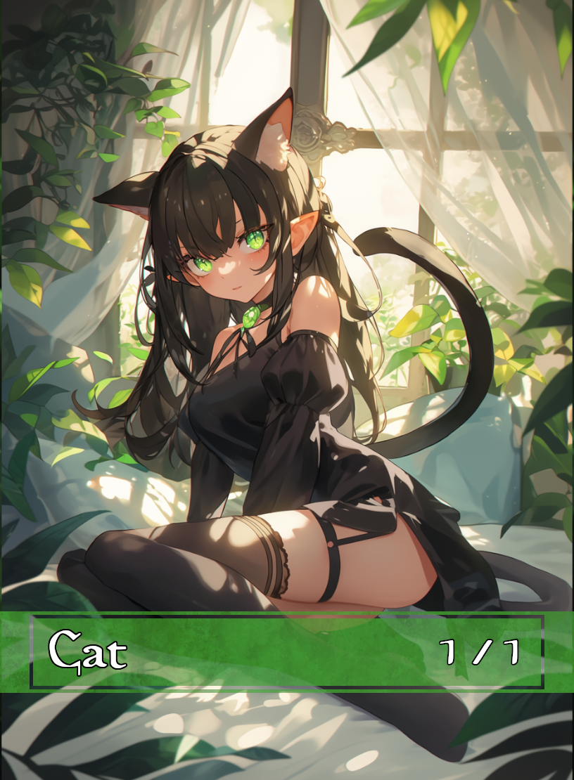 Cat token - custom Anime art design for tabletop gaming