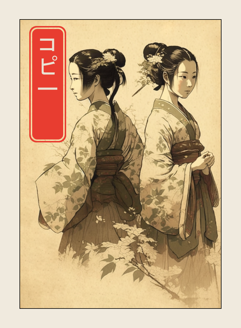 Copy token - custom Japanese art design for tabletop gaming