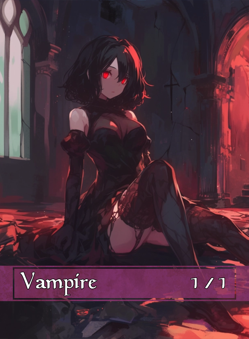 Vampire token - custom Anime art design for tabletop gaming