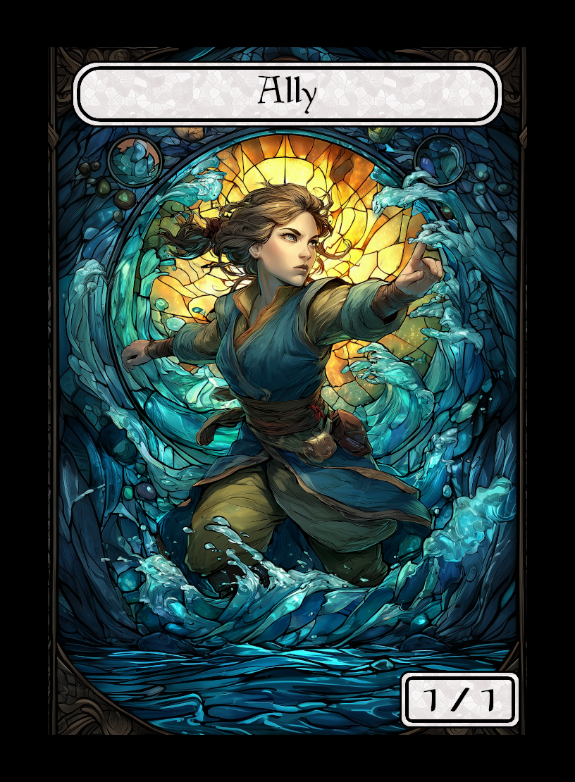 Ally token - custom Stained Glass art design for tabletop gaming