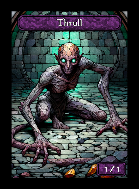 Thrull token - custom Stained Glass art design for tabletop gaming