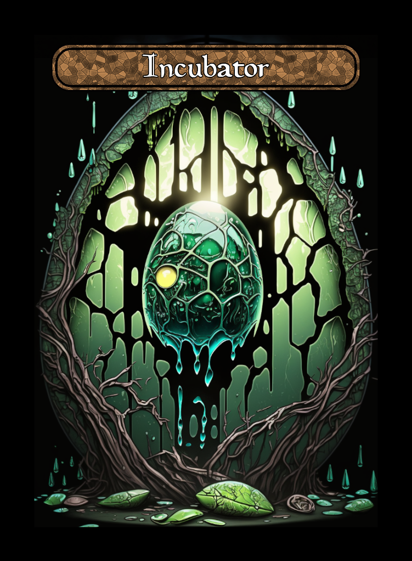Incubator token - custom Stained Glass art design for tabletop gaming