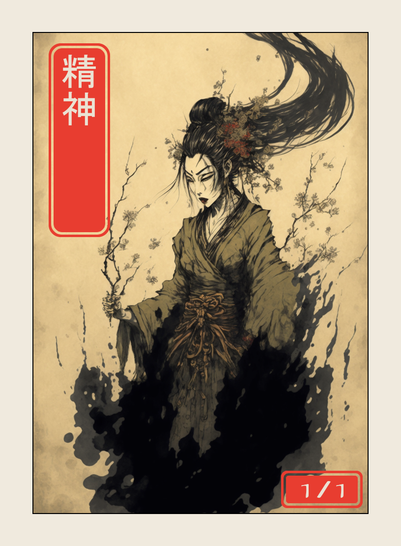 Spirit token - custom Japanese art design for tabletop gaming
