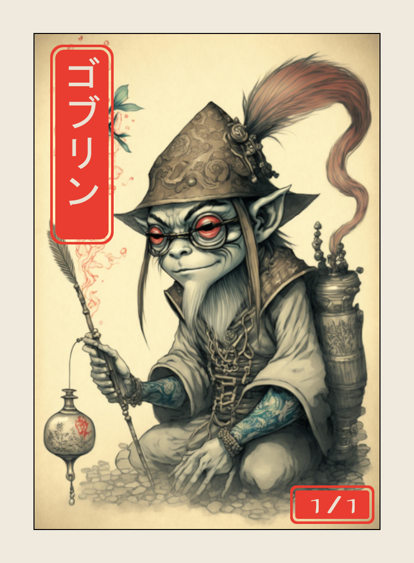 Goblin token - custom Japanese art design for tabletop gaming