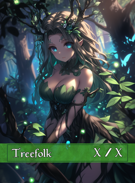 Treefolk token - custom Anime art design for tabletop gaming