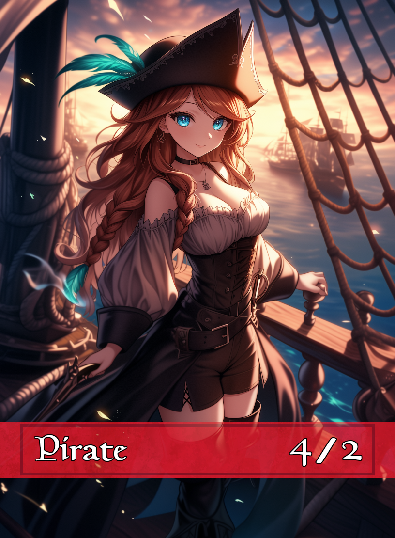 Pirate token - custom Anime art design for tabletop gaming