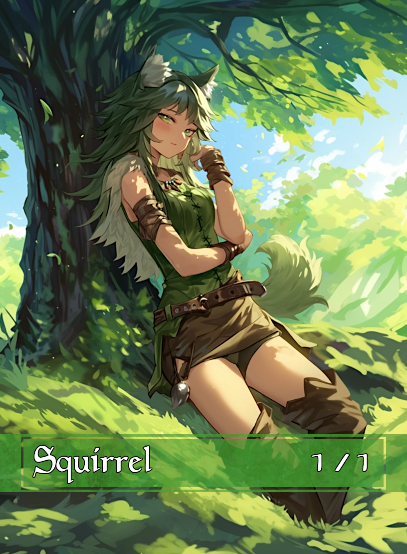 Squirrel token - custom Anime art design for tabletop gaming