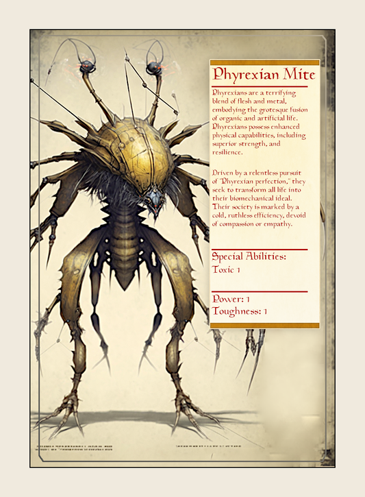 Phyrexian Mite token - custom Monster Profile art design for tabletop gaming