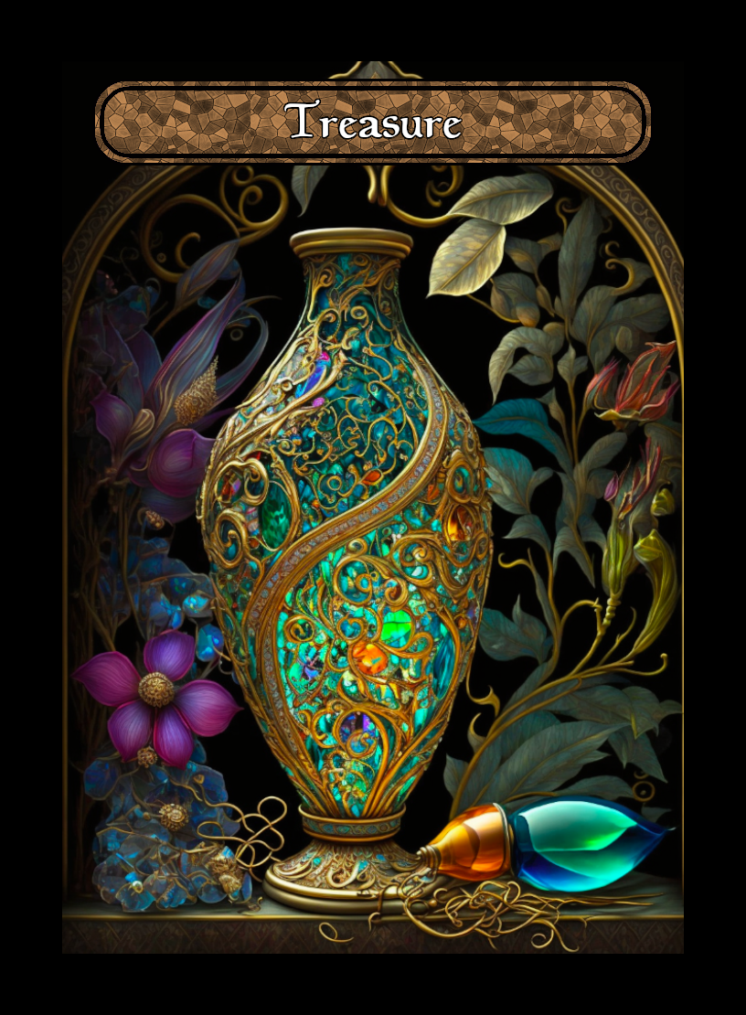Treasure token - custom Stained Glass art design for tabletop gaming