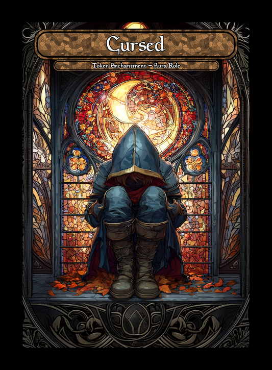 Cursed Role token - custom Stained Glass art design for tabletop gaming