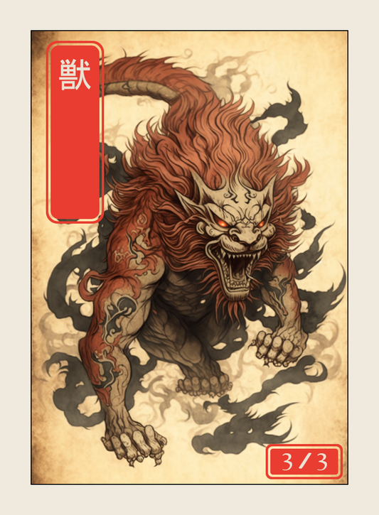 Beast token - custom Japanese art design for tabletop gaming