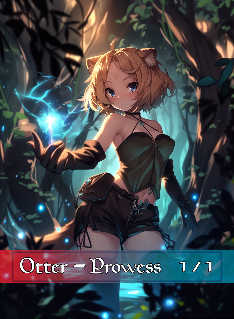 Otter token - custom Anime art design for tabletop gaming