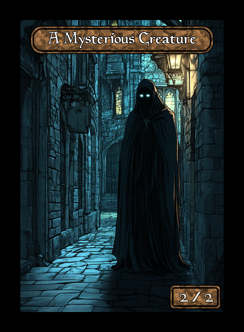 Mysterious Creature token - custom Stained Glass art design for tabletop gaming
