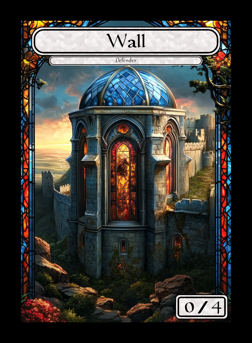 Wall token - custom Stained Glass art design for tabletop gaming