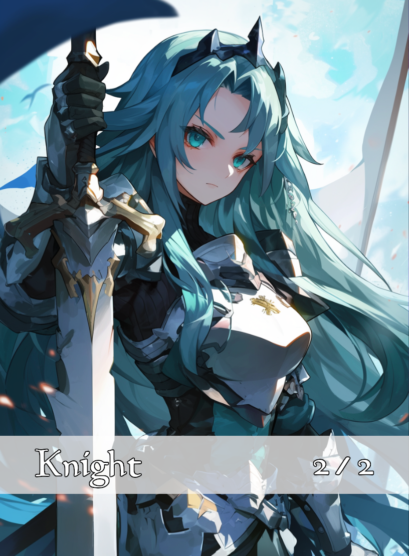 Knight token - custom Anime art design for tabletop gaming