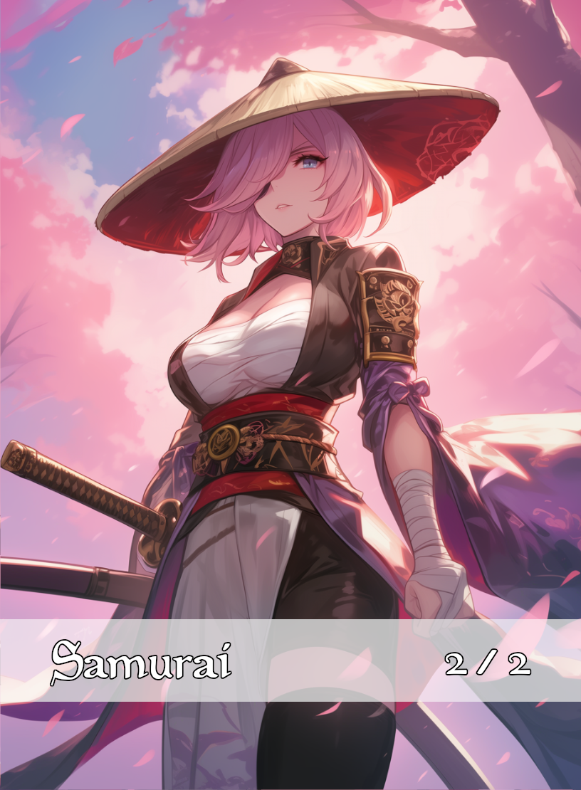 Samurai token - custom Anime art design for tabletop gaming