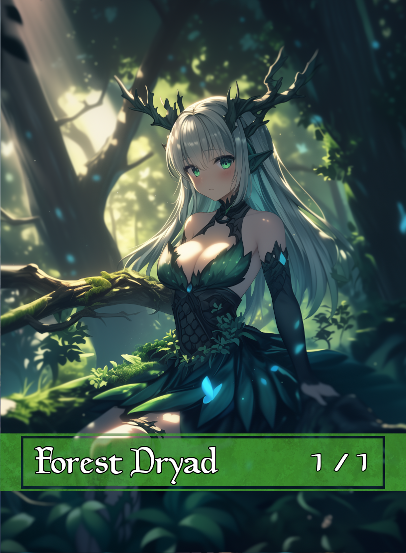 Forest_Dryad token - custom Anime art design for tabletop gaming