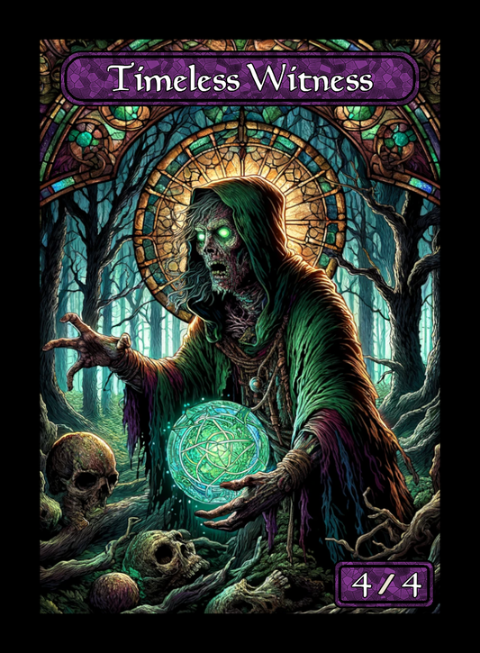 Timeless Witness token - custom Stained Glass art design for tabletop gaming