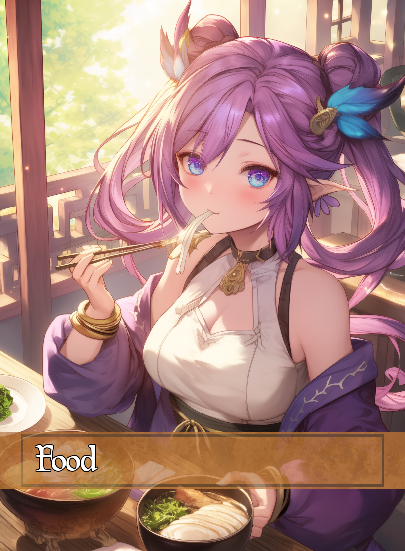 Food token - custom Anime art design for tabletop gaming